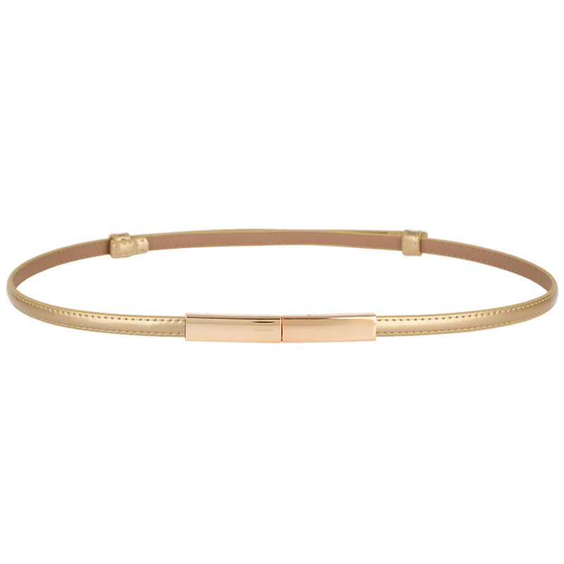 Simple Ceinture Mince Et Polyvalent En Cuir Mode