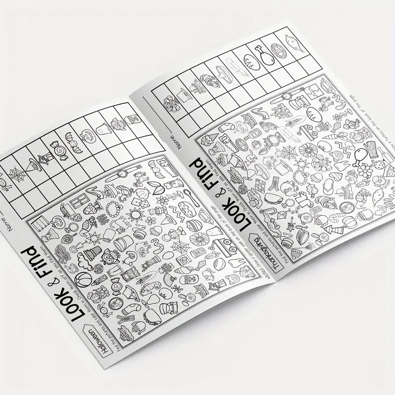 Interactive Hidden Object & Coloring Book for - Educational with Look & Find Activities, Sticker & Pages, Observation Skills & C