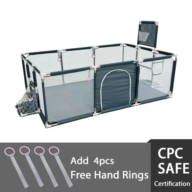 Playpens for Baby with Pull Rings Indoor Baby Playground Kids Balls Pool Activity Fence Baby Games Park Child Safety Barrier