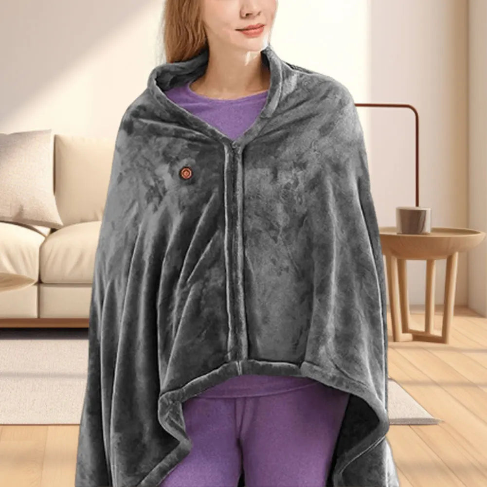 Electric Heated Blanket Throw 150''x80'' USB Electric Heated Blanket 3 Heating Levels Fleece Heated Blanket Portable Body Warmer Blanket for Household and Office