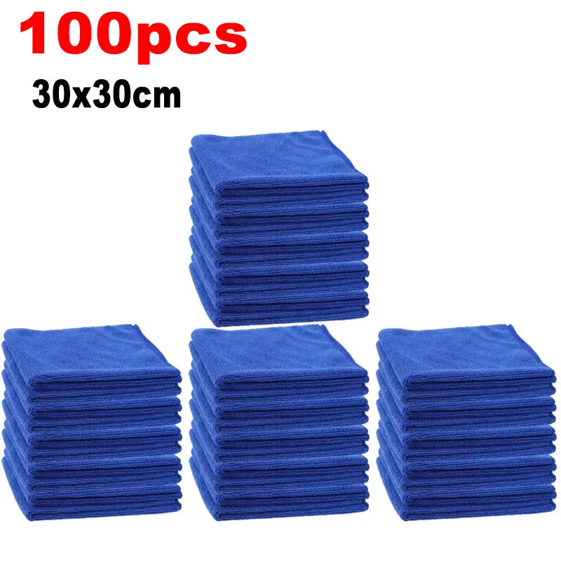 25-100PCS Microfibre Cleaning Auto Soft Cloth Quick Dry Large Soft 30X30CM Car Wash Cloths Home Cleaning Micro Fiber Towels