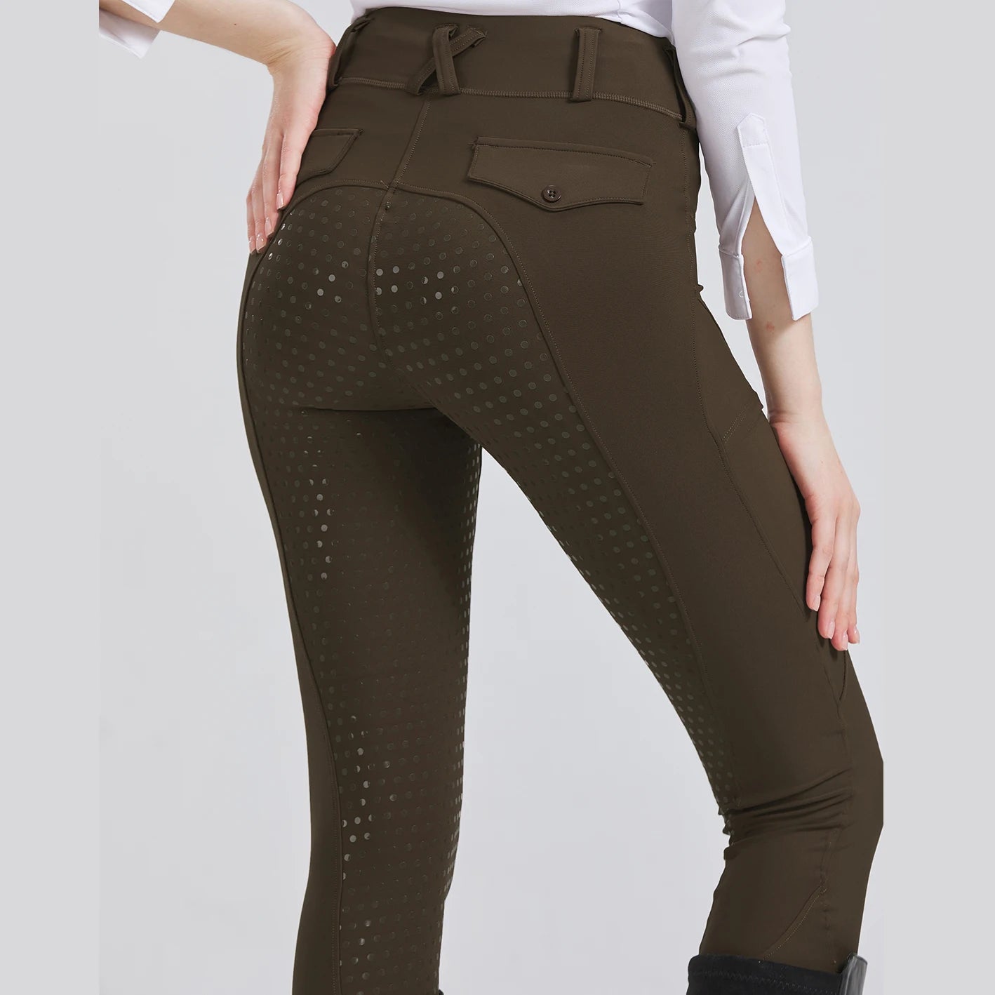 Professional equestrian pants full silicone quick-dry elastic tight equestrian sports pants anti-slip riding pants thick wear-re