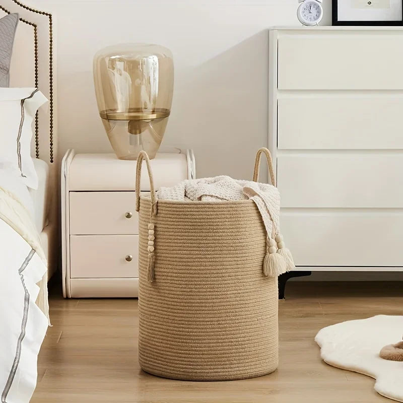 Large Storage Basket for Organizing, Woven Rope Basket for Shelves, Closet Organizer Bins for Clothes, Blanket, Toys, Baby Nursery Storage