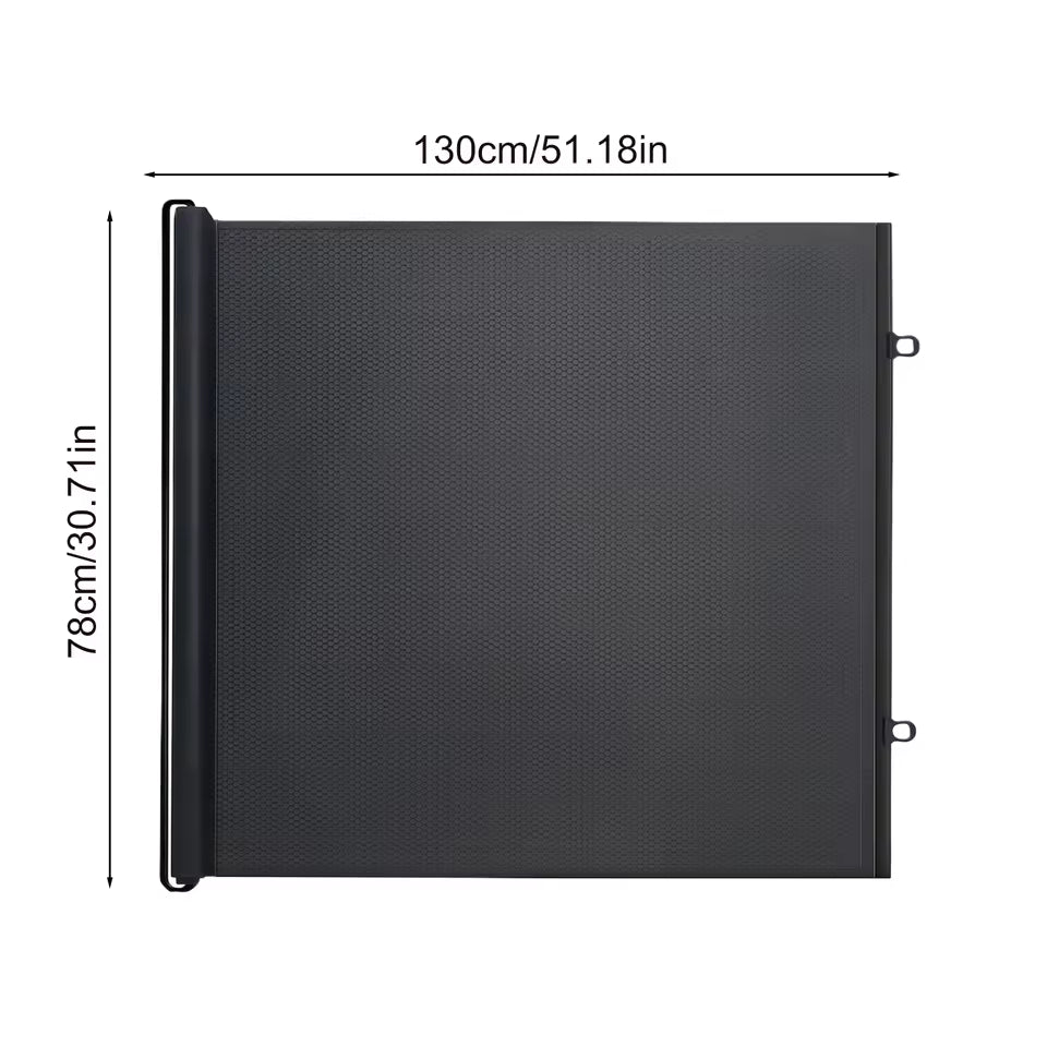 Tall Retractable Dog Gate Mesh Baby Fence Gate, Long Baby Gates Indoor Extra Long Gates for Kids or Pets, Outdoor Retractable Gate with Support Rods - Prevent Crawling Under