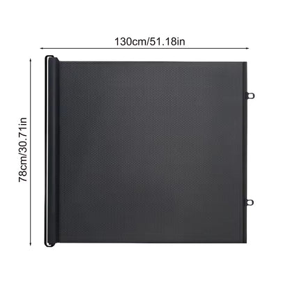 Tall Retractable Dog Gate Mesh Baby Fence Gate, Long Baby Gates Indoor Extra Long Gates for Kids or Pets, Outdoor Retractable Gate with Support Rods - Prevent Crawling Under