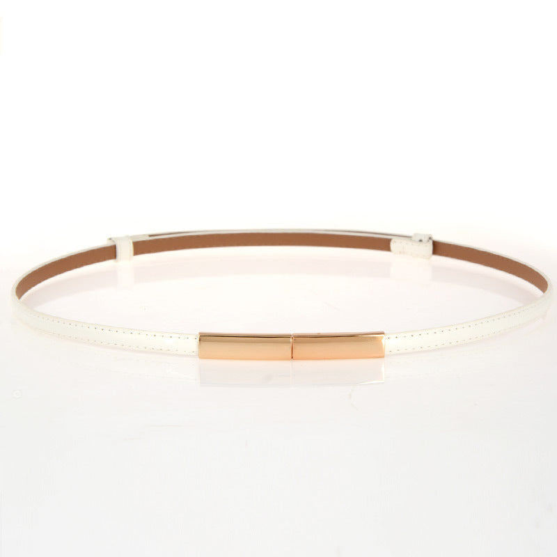 Simple Ceinture Mince Et Polyvalent En Cuir Mode