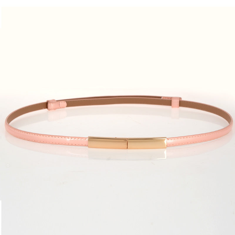 Simple Ceinture Mince Et Polyvalent En Cuir Mode