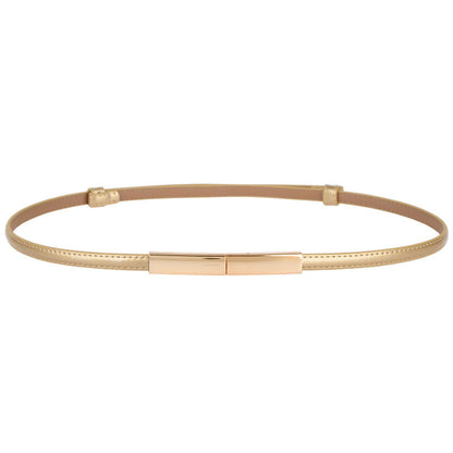 Simple Ceinture Mince Et Polyvalent En Cuir Mode