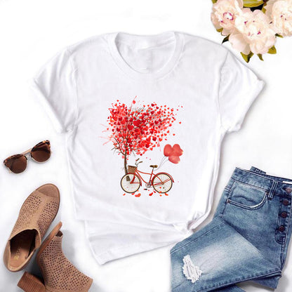T-shirt noir à motif vélo