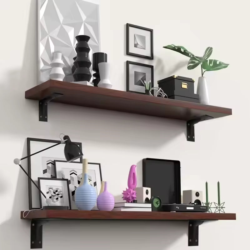 Shelf Brackets 12 Inch, Strong Heavy Duty Floating Shelf Brackets, Industrial Metal Iron Matte Black Shelving Brackets, Thick Brackets Loadbearing 600kg Wall Triangular Support Bracket Suspended TV Cabinet Desk Partition Fixed