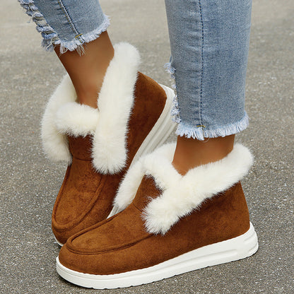 Bottines d’Hiver Fourrées – Cheville Chaude & Antidérapantes pour Femme