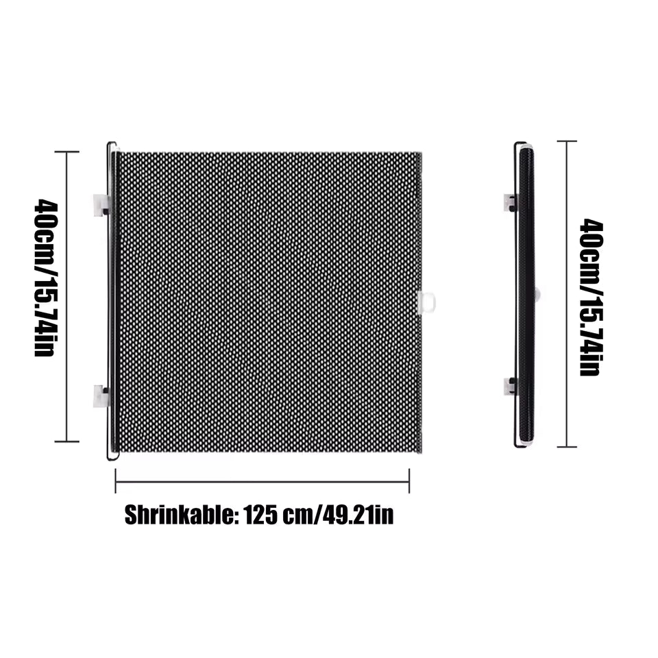 Tall Retractable Dog Gate Mesh Baby Fence Gate, Long Baby Gates Indoor Extra Long Gates for Kids or Pets, Outdoor Retractable Gate with Support Rods - Prevent Crawling Under