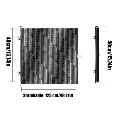 Tall Retractable Dog Gate Mesh Baby Fence Gate, Long Baby Gates Indoor Extra Long Gates for Kids or Pets, Outdoor Retractable Gate with Support Rods - Prevent Crawling Under