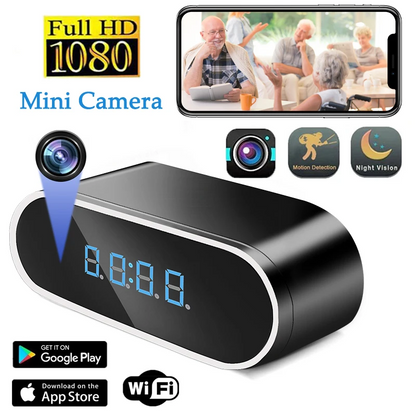 Smart Clock Camera Full HD 1080P Alarm Clock Mini Camera Wireless Wifi Control DVR Camcorder Home Surveillance Monitor Video
