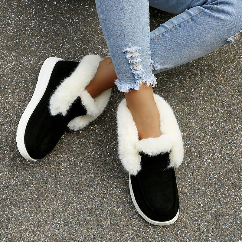Bottines d’Hiver Fourrées – Cheville Chaude & Antidérapantes pour Femme