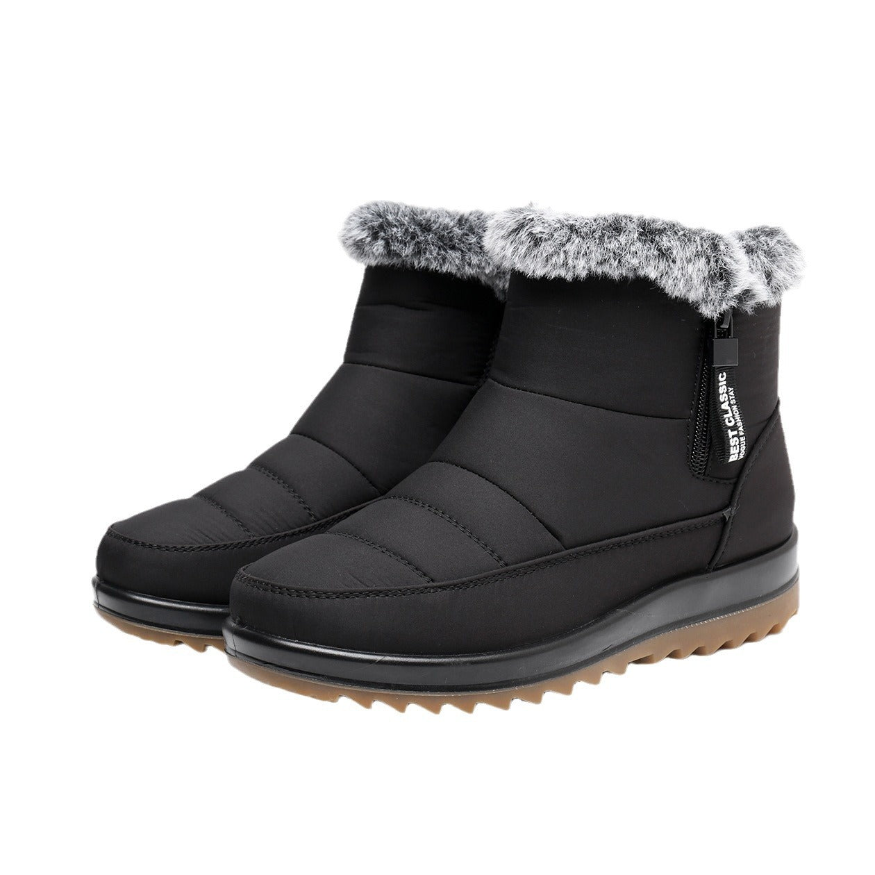 Bottines d’Hiver Fourrées – Snow Boots à Zipper Latéral & Confort Doux