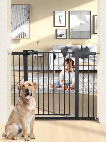 30" Extra Tall Baby Gate for Stairs, Dog Gate for Doorways, Walk Thru Auto Close Metal Child Gate for The House, Stairs and Doorways, Pet Gate Pressure Mounted Dog Gate Indoor