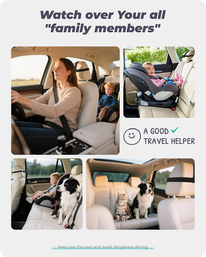 Car Baby Mirror Dual Channel Back Seat Baby Car Camera 1080P with Rear View Car Monitor 6.8'' IPS Screen Kids Pet Night Vision - Only Camera