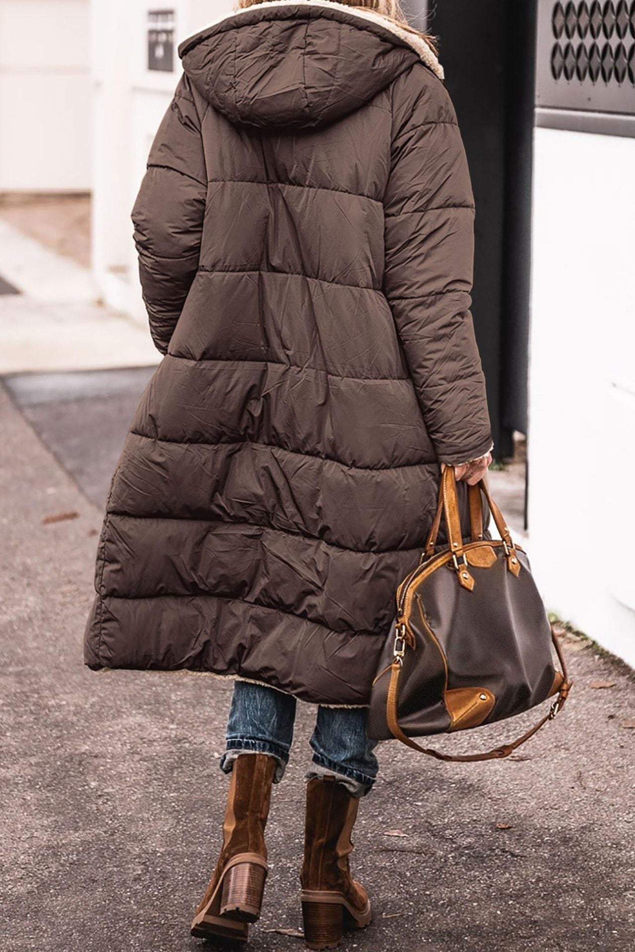 Manteau long à capuche de couleur unie, manches longues, double face, slim, élégant, cardigan