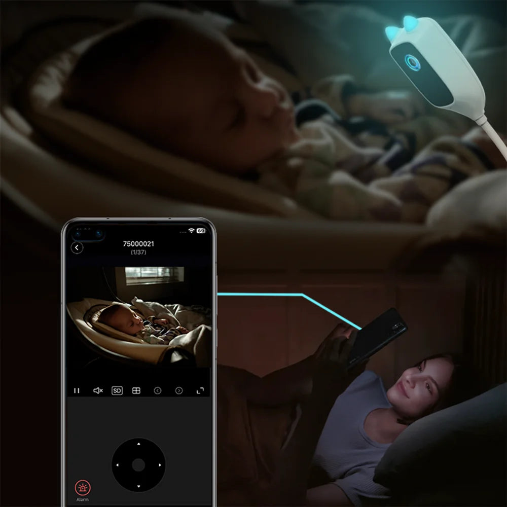 Baby Monitor with Camera and Audio Cry Detection Full Color Night Vision 360 Degree Rotating WiFi Indoor CameraXIAOVV 3MP Baby Monitor Cry