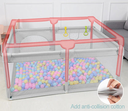 PANGDUBE 5-Sizes Option Baby Playpen Children Playground with Foam Protector Baby Safety Fence Kids Ball Pit Playpen for Babies