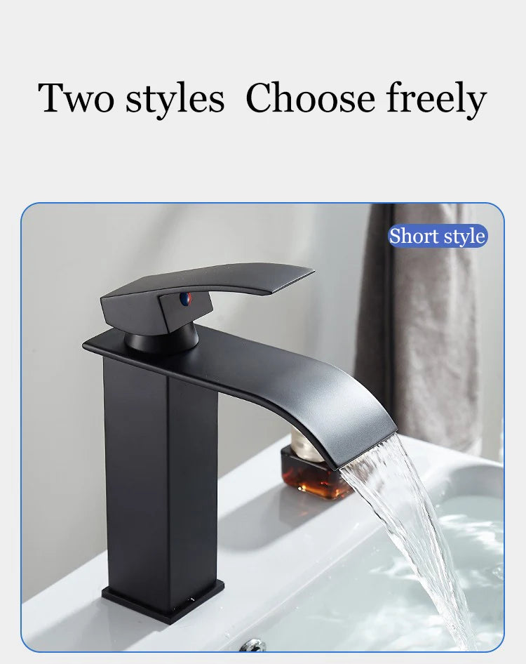 Gold Bathroom Faucet, Brushed Gold Bathroom Faucet, Gold Faucets for Bathroom Vanity, Hot and Cold Dual Control Stainless Steel Alloy Finish Suitable for Bathroom Sink