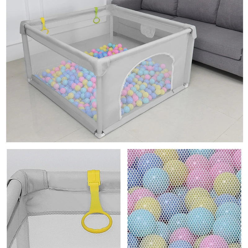 PANGDUBE 5-Sizes Option Baby Playpen Children Playground with Foam Protector Baby Safety Fence Kids Ball Pit Playpen for Babies