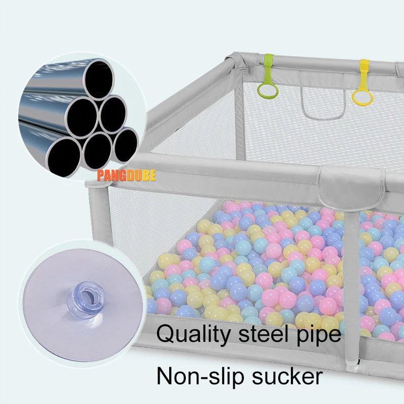 PANGDUBE 5-Sizes Option Baby Playpen Children Playground with Foam Protector Baby Safety Fence Kids Ball Pit Playpen for Babies
