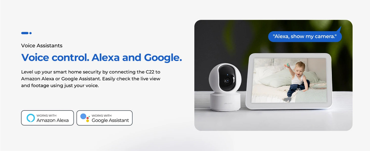 IMILAB Baby Monitor Indoor Security Camera with AI Detection Night Vision 2-Way Audio 360° PTZ Compatible with Xiaomi Home App