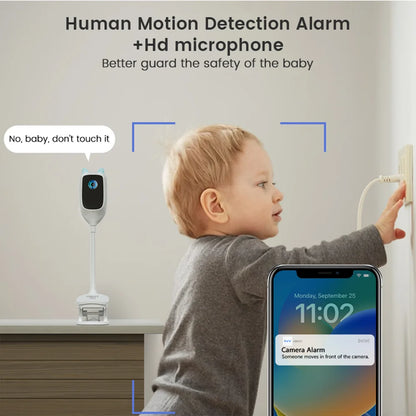Baby Monitor with Camera and Audio Cry Detection Full Color Night Vision 360 Degree Rotating WiFi Indoor CameraXIAOVV 3MP Baby Monitor Cry