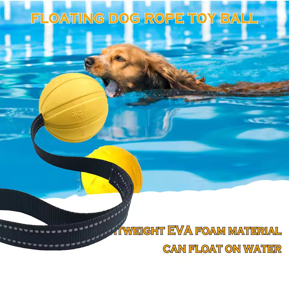 Dog Toy Balls On a Rope for Small Medium Large Dogs Chewers, Durable Interactive Ball for Training Dogs, EVA Foam Ball Floats
