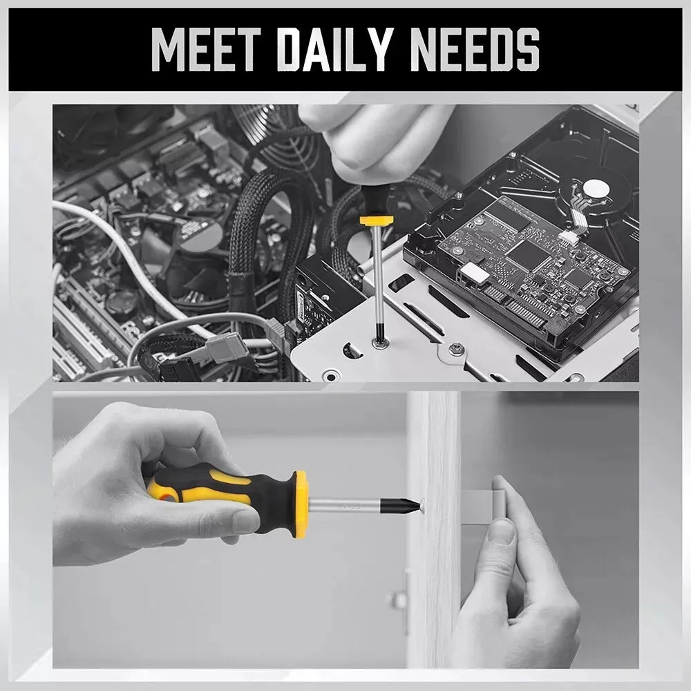 11-Piece Magnetic Screwdriver Set Phillips Flat Head Tip with Magnetizer