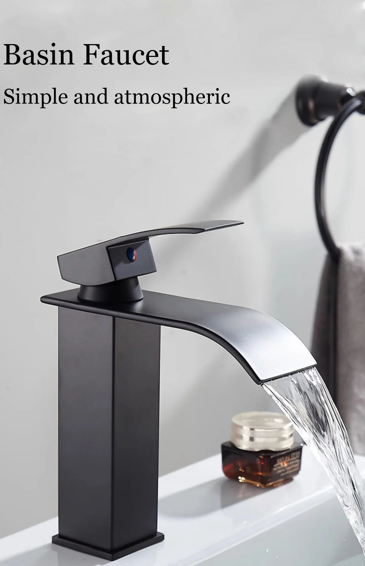 Gold Bathroom Faucet, Brushed Gold Bathroom Faucet, Gold Faucets for Bathroom Vanity, Hot and Cold Dual Control Stainless Steel Alloy Finish Suitable for Bathroom Sink