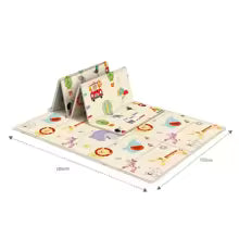 Baby Play Mat Double Sided Foldable Cartoon Pattern Crawling Mat Waterproof Non Slip Indoor Educational Activity Foam Flooring
