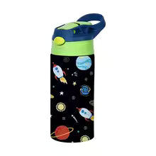 Kids Insulated Water Bottle with Straw Lid & Handle Stainless Steel Metal Tumbler Leak Proof Double Wall Vacuum Kids Cup Toddler Water Bottle for School Boys Girls