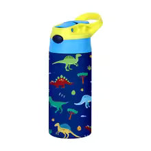 Kids Insulated Water Bottle with Straw Lid & Handle Stainless Steel Metal Tumbler Leak Proof Double Wall Vacuum Kids Cup Toddler Water Bottle for School Boys Girls