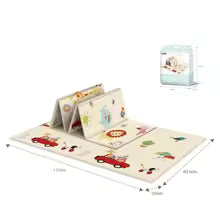 Baby Play Mat Double Sided Foldable Cartoon Pattern Crawling Mat Waterproof Non Slip Indoor Educational Activity Foam Flooring