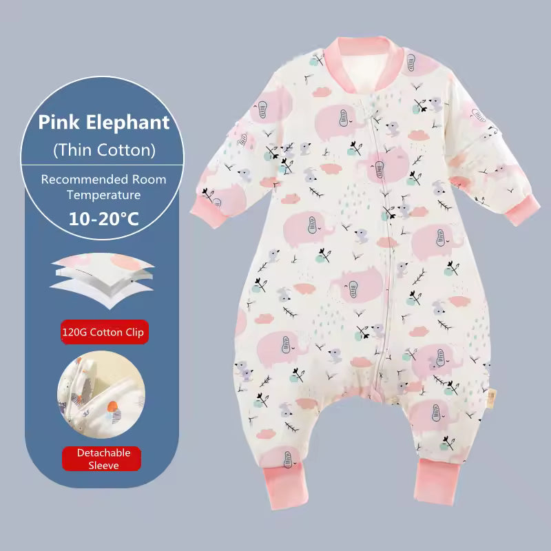Baby Sleeping Bag Cartoon Children Pajamas Infantil Stuff For Four Seasons Cotton Toddler Sack Kids Sleepwear Bedding Jumpsuit