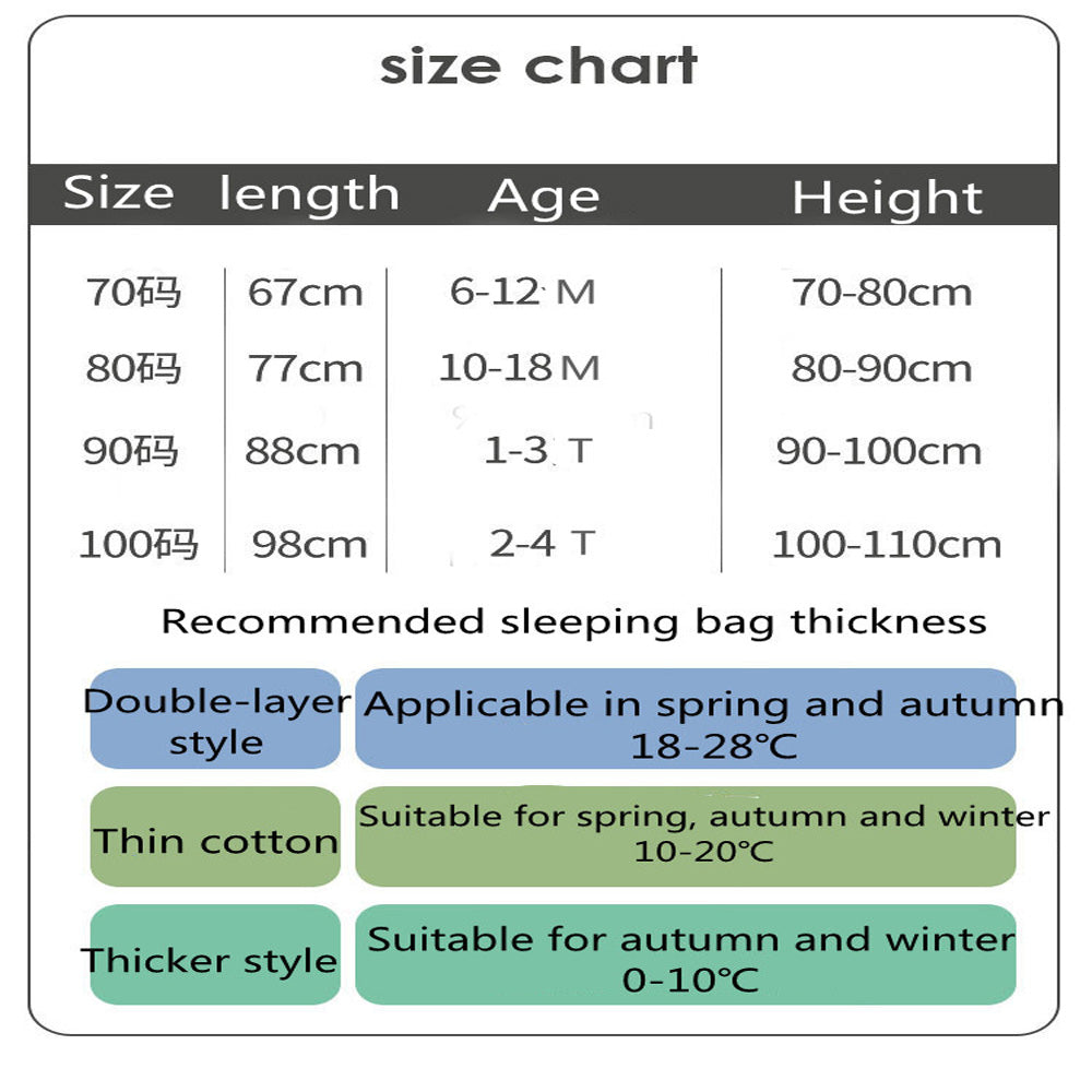 Baby Sleeping Bag Cartoon Children Pajamas Infantil Stuff For Four Seasons Cotton Toddler Sack Kids Sleepwear Bedding Jumpsuit