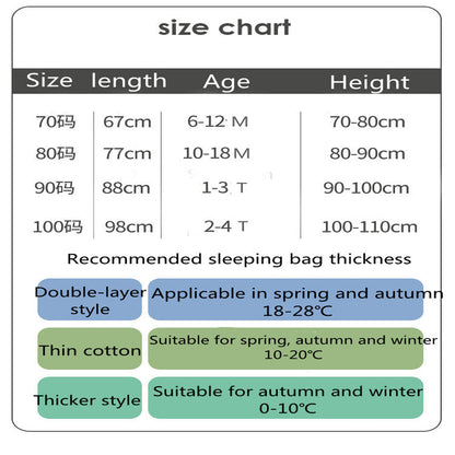 Baby Sleeping Bag Cartoon Children Pajamas Infantil Stuff For Four Seasons Cotton Toddler Sack Kids Sleepwear Bedding Jumpsuit
