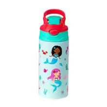 Kids Insulated Water Bottle with Straw Lid & Handle Stainless Steel Metal Tumbler Leak Proof Double Wall Vacuum Kids Cup Toddler Water Bottle for School Boys Girls