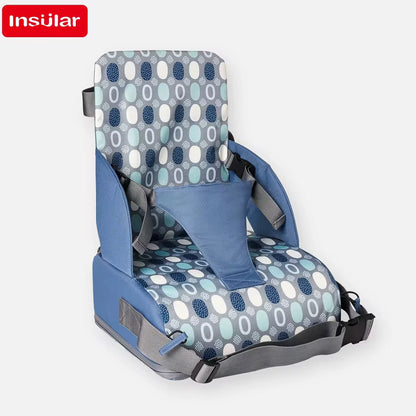 Toddler Booster Seat for Dining Table, Non-Slip Kitchen Chair Booster Seat with Backrest and Adjustable Straps, Portable PU Waterproof Travel Baby Booster Increasing Cushion