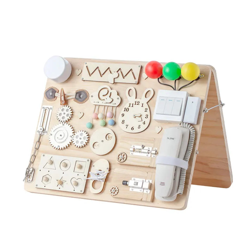 Montessori Busy Board Toys For Children Educational Games DIY Busy Board Parts Wooden Toys Sensory Board Games Puzzles For Kids
