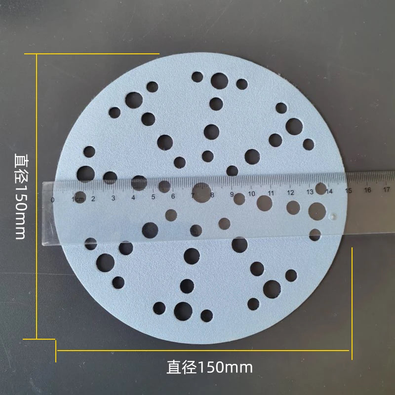 6-Inch 49-Hole 320 Grit Sanding Discs - Heavy-Duty Hook & Loop Film Discs - Sandpaper for Random Orbital Sanders - 50 Pack Box