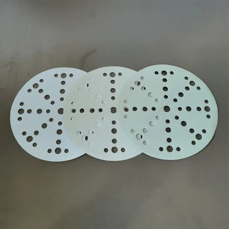 6-Inch 49-Hole 320 Grit Sanding Discs - Heavy-Duty Hook & Loop Film Discs - Sandpaper for Random Orbital Sanders - 50 Pack Box