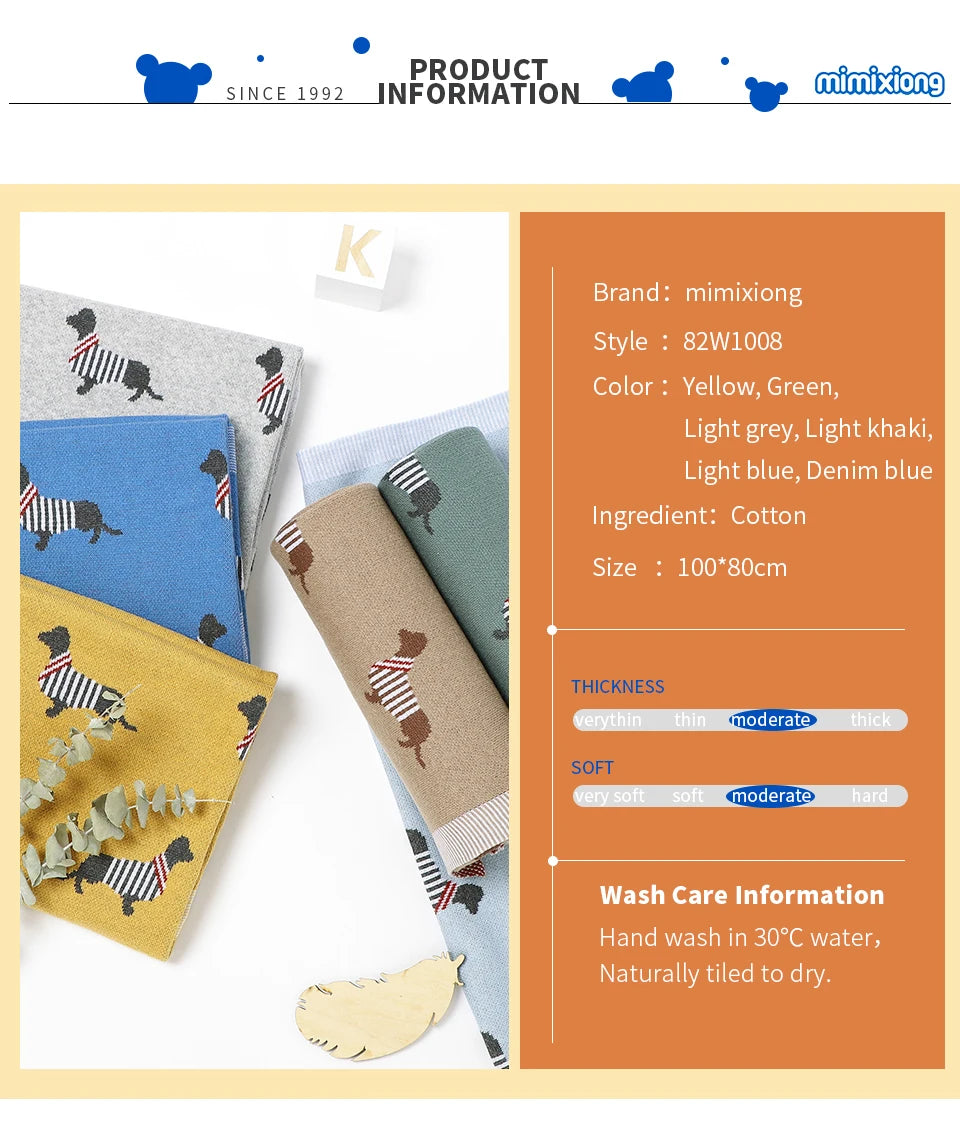Baby Blankets Newborn Cartoon Swaddle Wrap Monthly Blankets 100%Cotton Knitted Toddler Infant Outdoor Playing Clip Mats 100*80cm