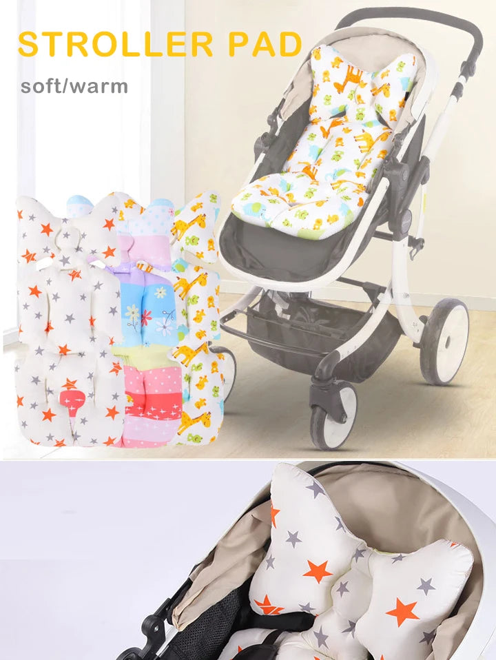 Fashion Printed Stroller Cushion Seat Cover Baby Diaper Pad Seat Pad Cotton Baby Stroller Mat Mattress Pram Stroller Accessories