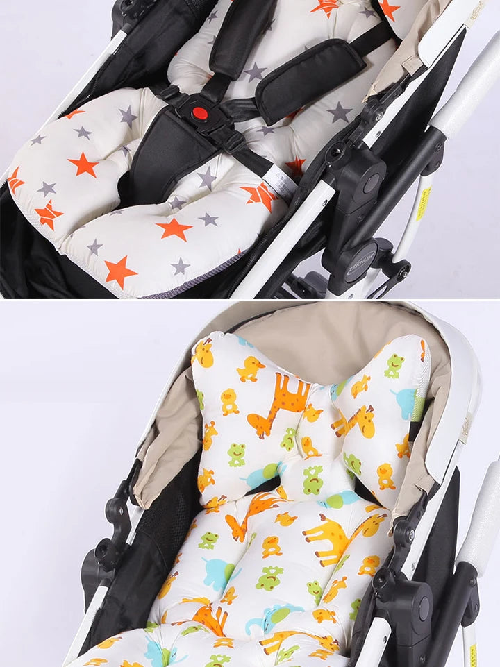 Fashion Printed Stroller Cushion Seat Cover Baby Diaper Pad Seat Pad Cotton Baby Stroller Mat Mattress Pram Stroller Accessories
