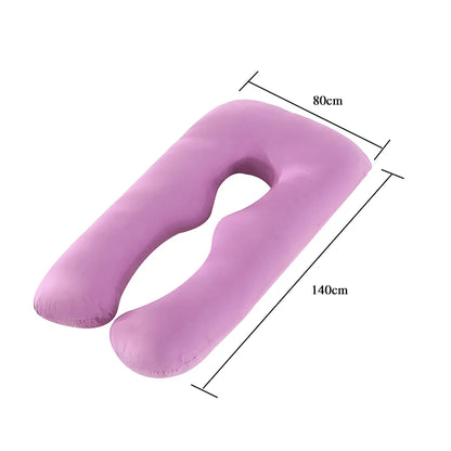 140x70cm 3000g 6.6lb Soft Pregnant Pillow U Type Lumbar Pillow Multi Function Side Protect Cushion for Pregnancy Women  velvet