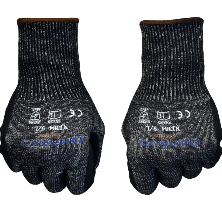 ANSI A4 Cut Resistant Work Gloves with Extreme Lightweight & Thin HPPE Micro Foam Nitrile Maxi High Flex Proof Glass Handling Butcher Safety Gloves